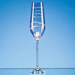 Single Pink Diamante Champagne Flute with Spiral Design Cutting