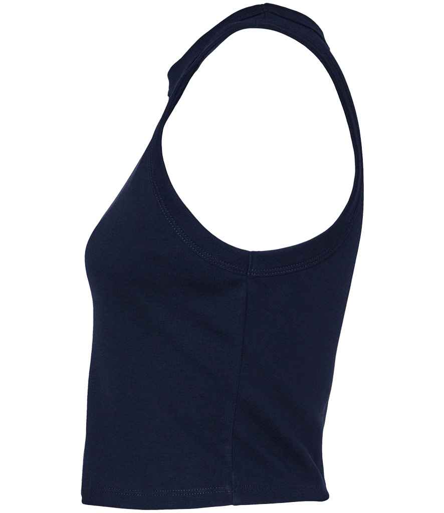 Bella Ladies Micro Rib Racer Tank Top Solid Navy Blend