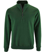 SOL'S Stan Contrast Zip Neck Sweatshirt Bottle Green