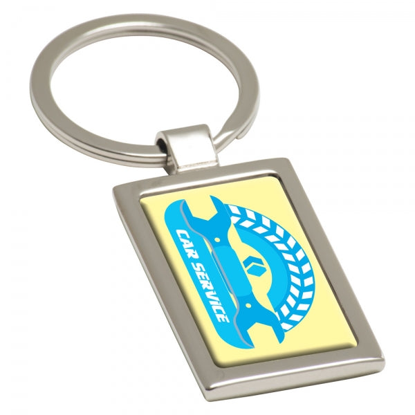 Rectangular Alloy Injection Keyring (UK Stock)
