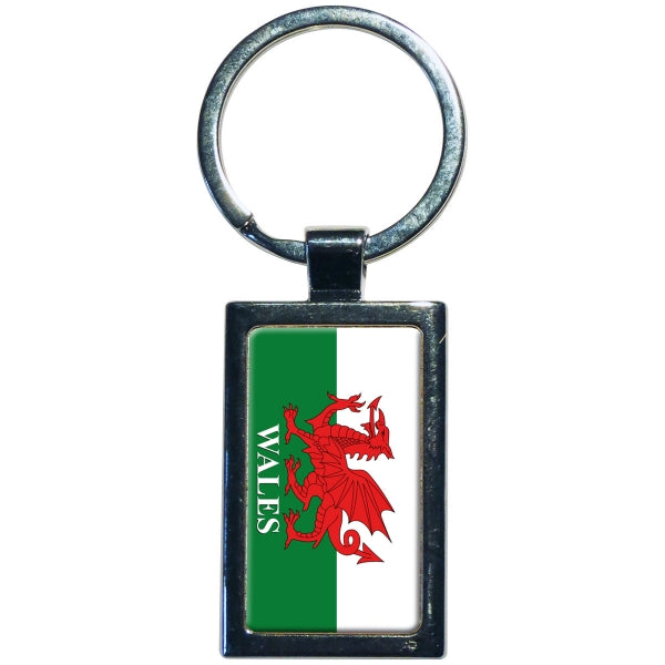 Rectangular Alloy Injection Keyring (UK Stock)