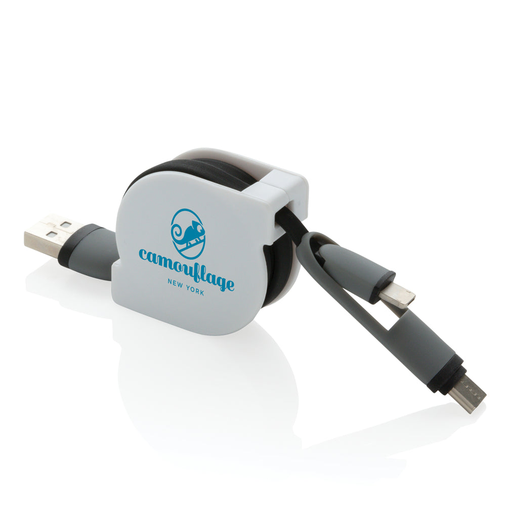 Branded 3-in-1 retractable cable