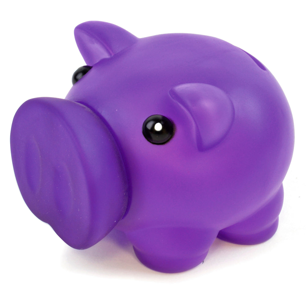 Plastic Piggy Bank With Darkened Rubber Nose
