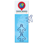 Plane Shaped Paper Clips on Printed Backing Card