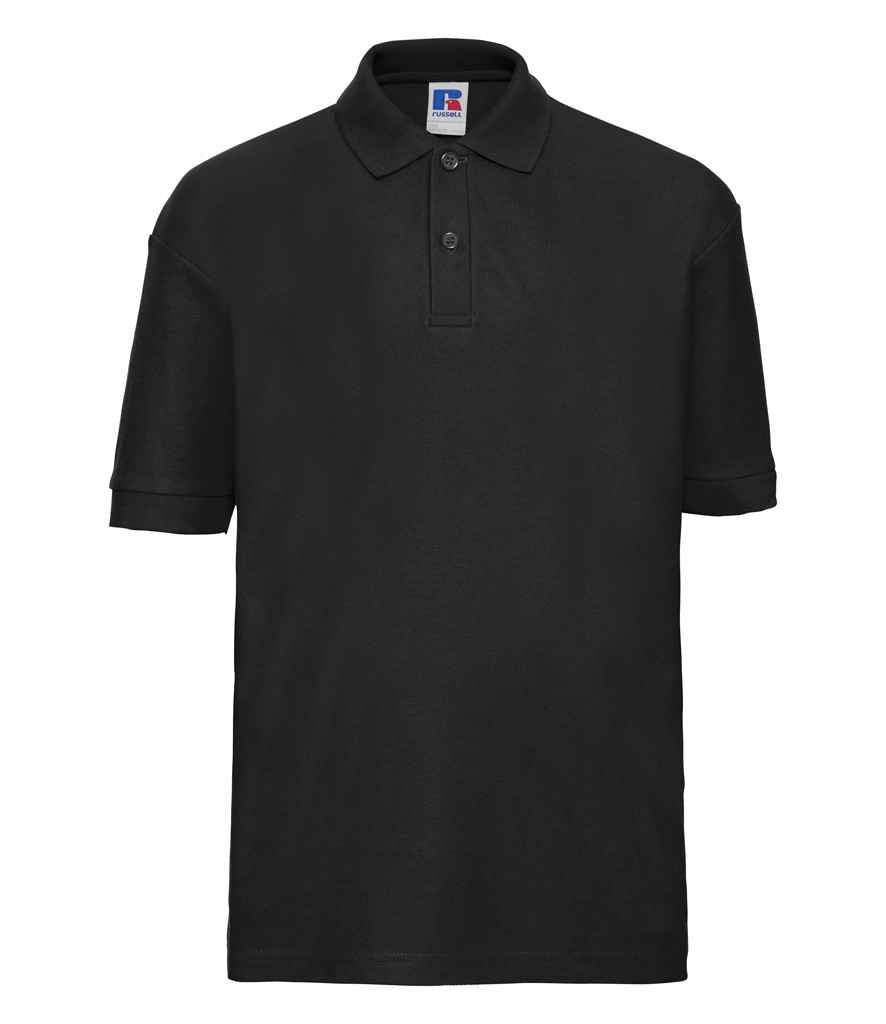 Russell Schoolgear Kids Poly/Cotton Piqué Polo Shirt Black