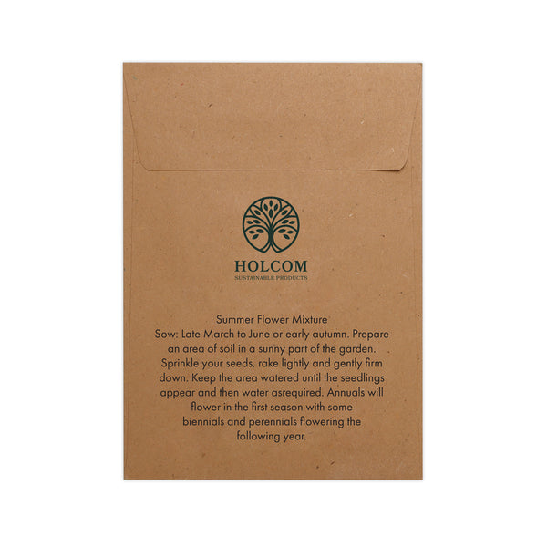 Seed Pack in Kraft Paper Envelope Summer Flowers