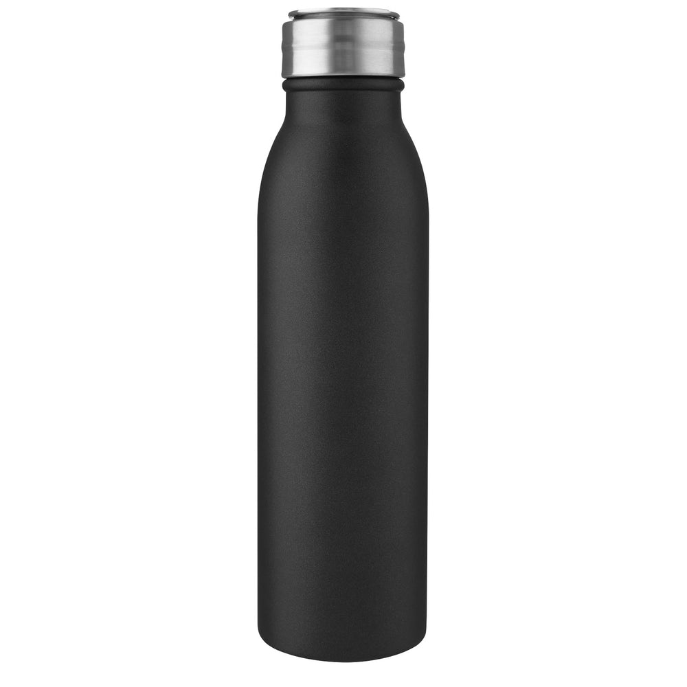 Branded Harper 700 ml stainless steel water bottle with metal loop
