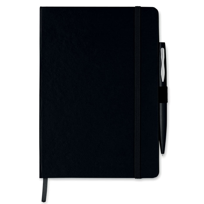 Branded A5 notebook with pen 72 lined