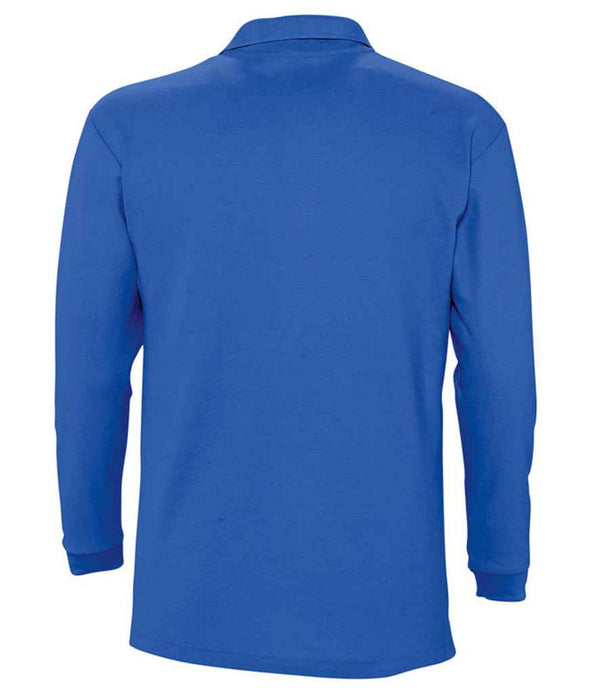 SOL'S Winter II Long Sleeve Cotton Piqué Polo Shirt Royal Blue