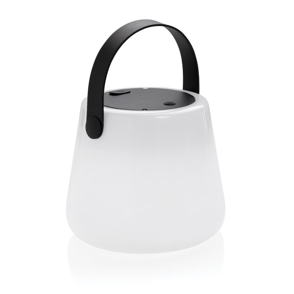 Branded SolarGlow RCS recycled plastic USB-rechargble outdoor light