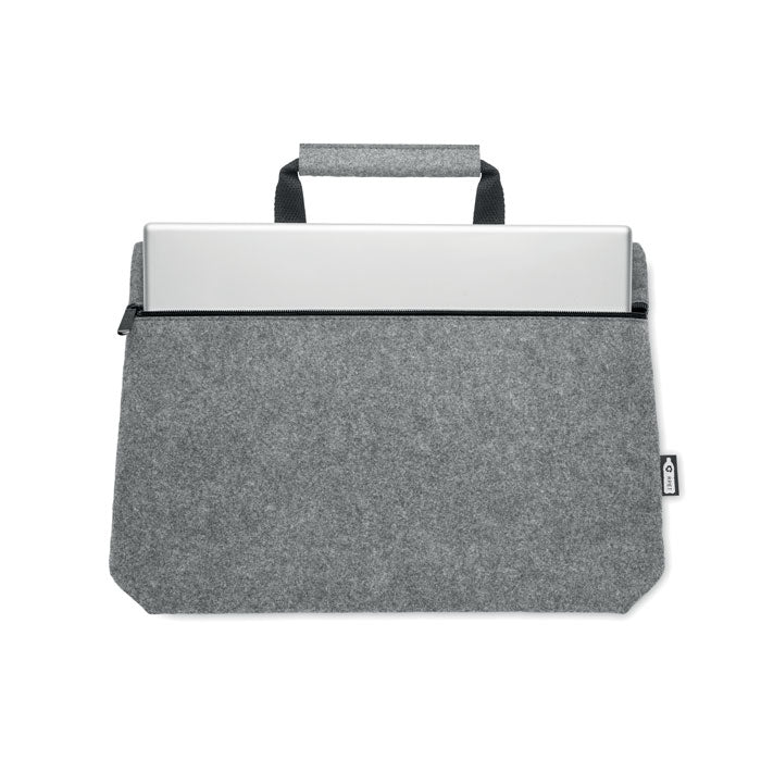Branded RPET felt zippered laptop bag