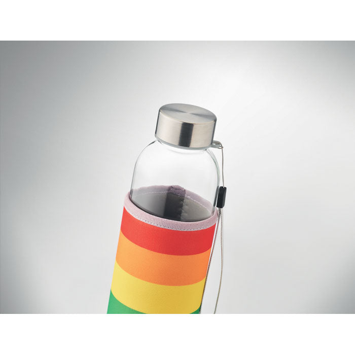 Glass bottle in pouch 500ml Multicolour