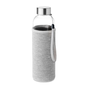 Glass bottle in pouch 500ml Grey