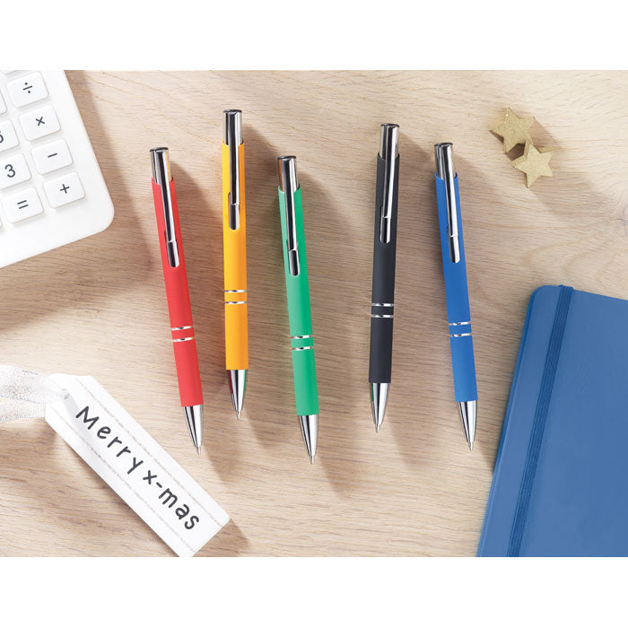 Ball pen in rubberised finish