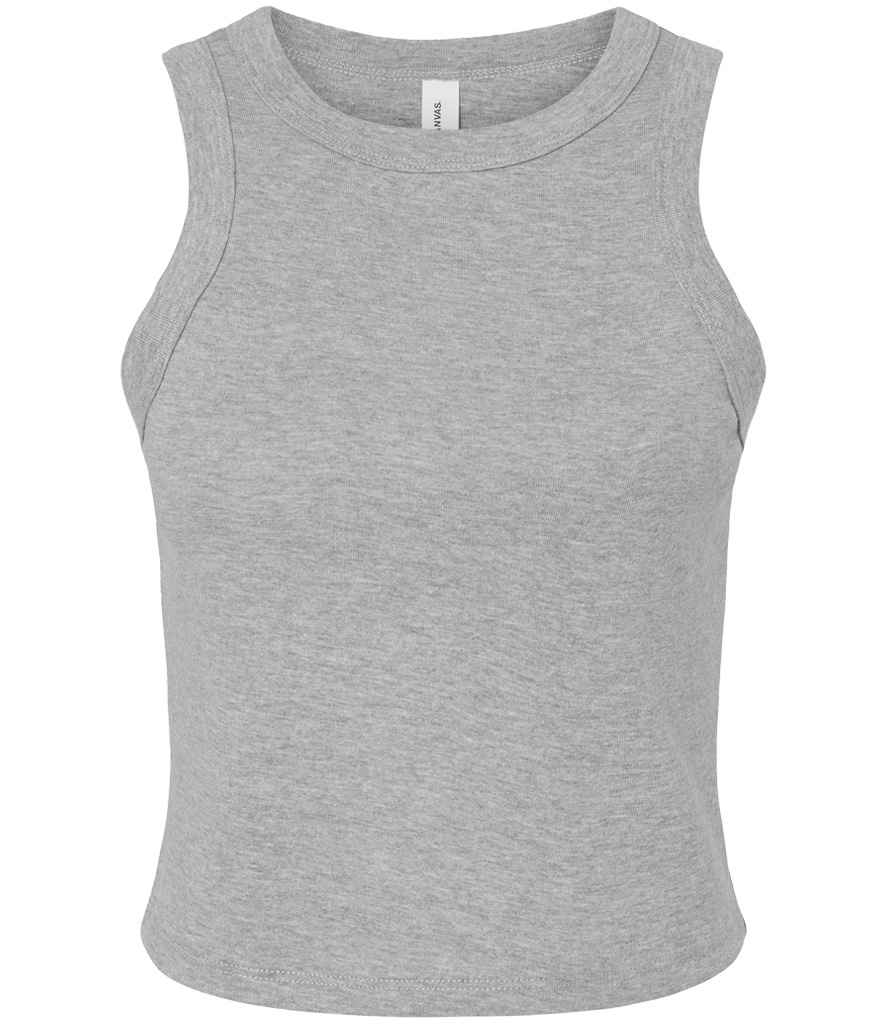 Bella Ladies Micro Rib Racer Tank Top Athletic Heather