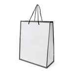 Newquay White Paper Bag with trim and contrasting rope handles