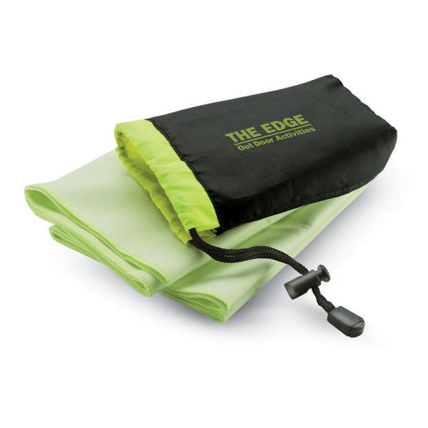 Branded Sport towel in nylon pouch