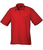 Premier Short Sleeve Poplin Shirt Red