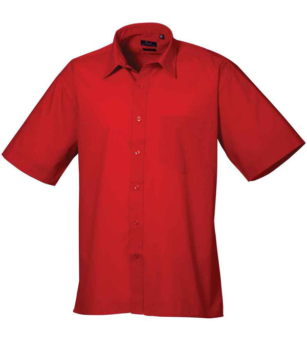 Premier Short Sleeve Poplin Shirt Red