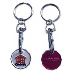 Enamelled Trolley Coin Keyring - Euro
