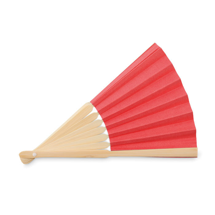 Branded Manual hand fan with bamboo handle