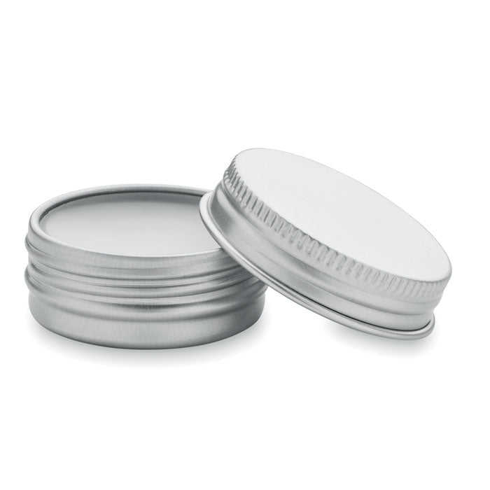 Branded Vegan lip balm in round tin