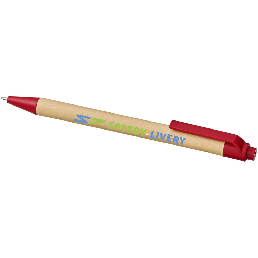 Branded Berk recycled carton and corn plastic ballpoint pen