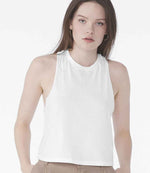 Bella Ladies Racer Back Cropped Tank Top White