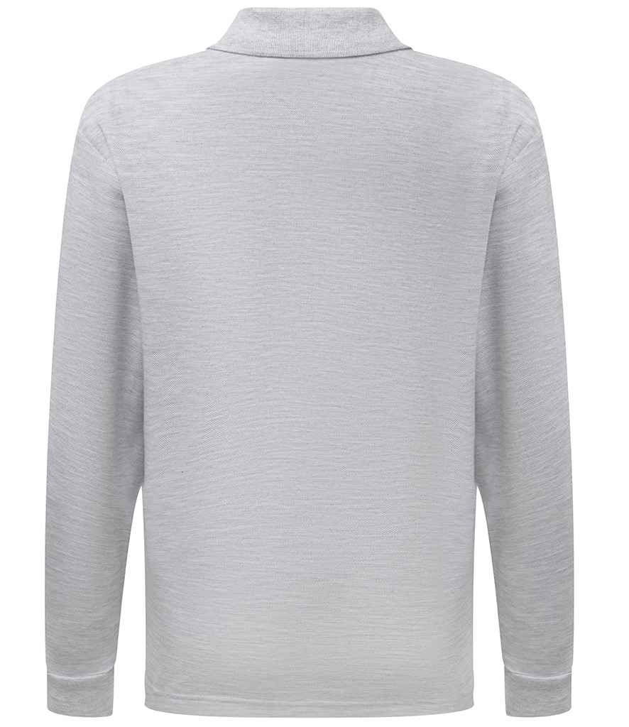 Fruit of the Loom Kids Long Sleeve Poly/Cotton Piqué Polo Shirt Heather Grey