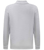 Fruit of the Loom Kids Long Sleeve Poly/Cotton Piqué Polo Shirt Heather Grey