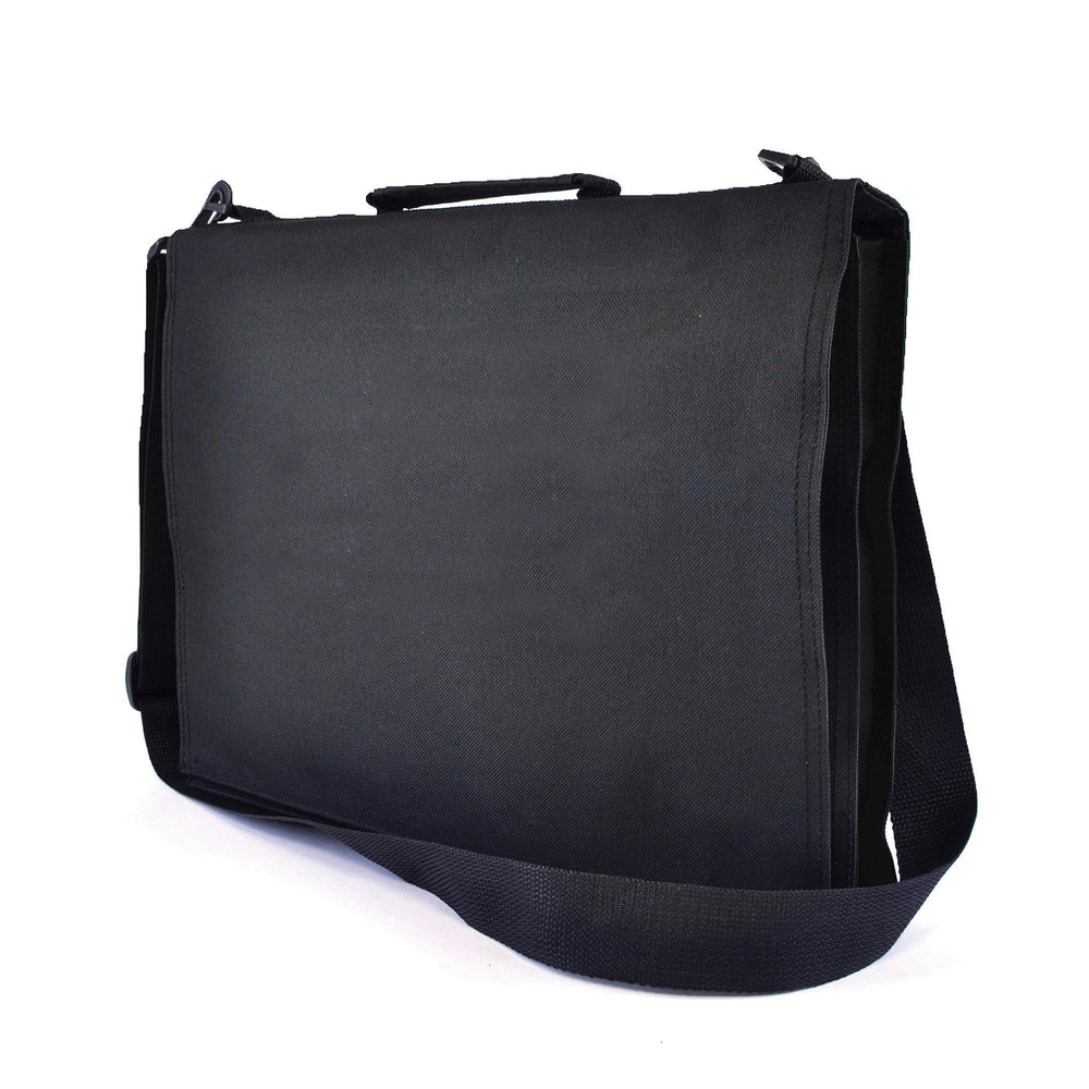 Branded Hutton Black Polyester Satchel Conference Bag With Trim + Pocket