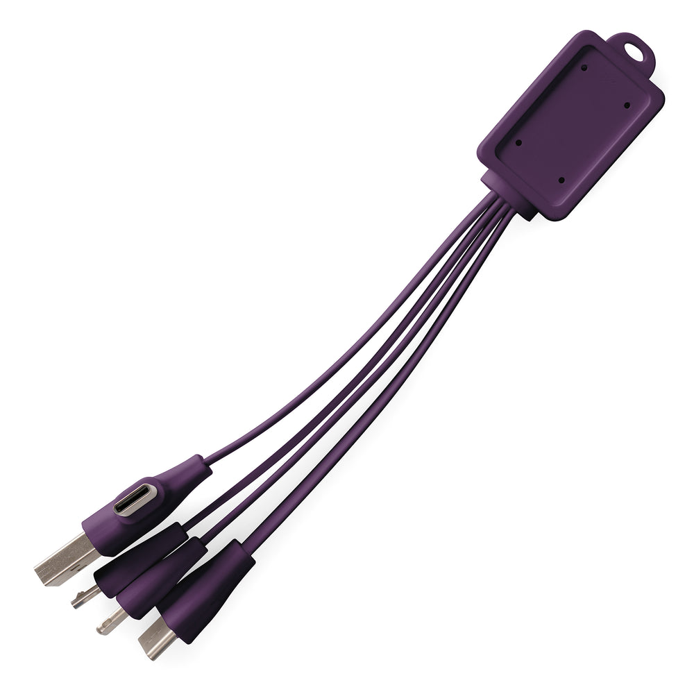 PURPLE TUCKER 3-IN-1 CHARGER WITH TYPE C / USB A