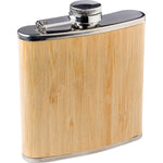 Branded Maybelle Stainless steel and bamboo hip flask