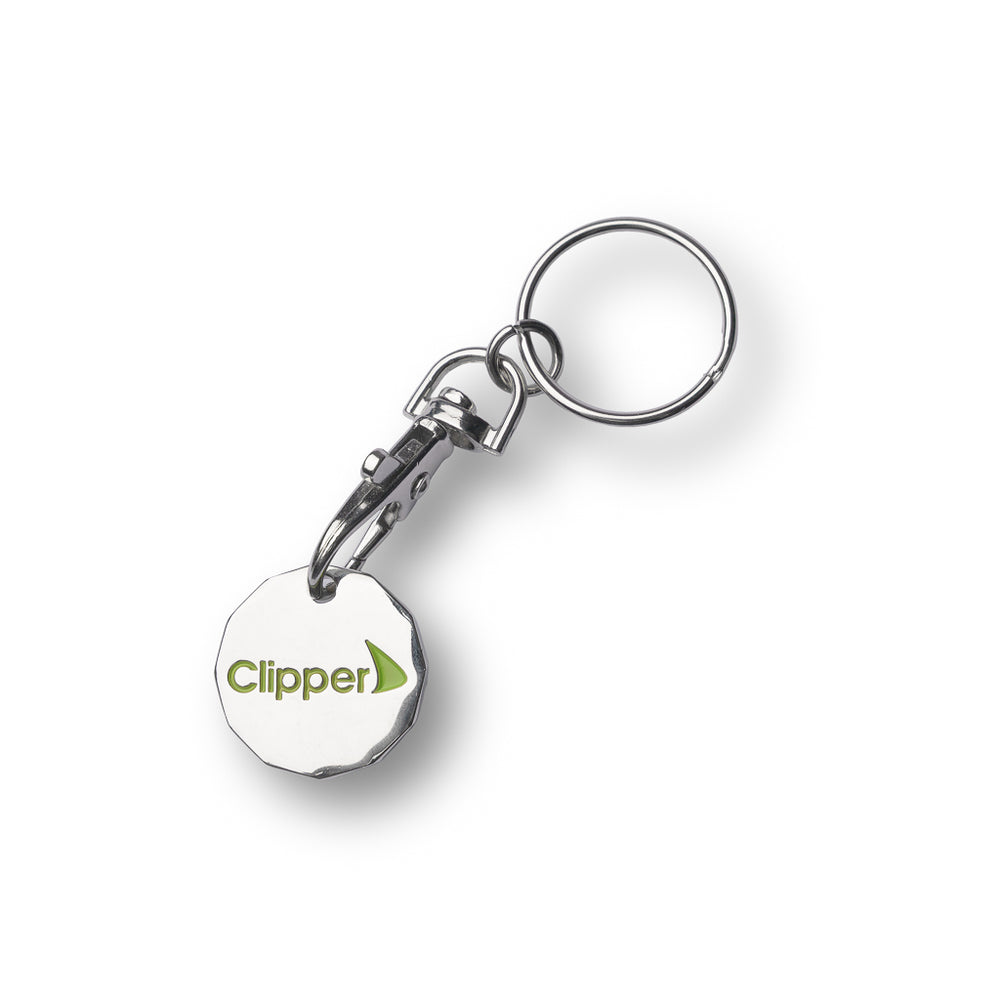 Trolley Coin Keyring - Enamelled Pound