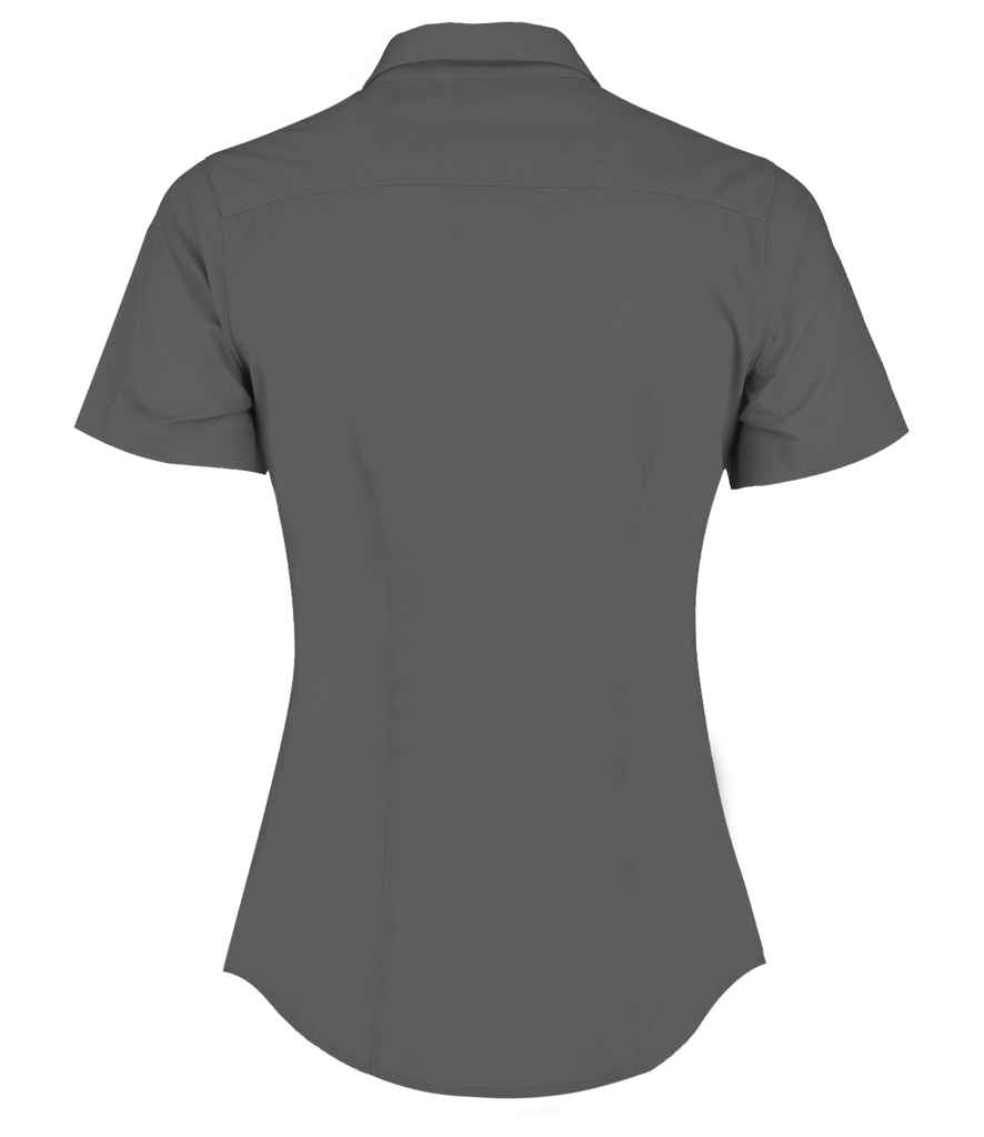 Kustom Kit Ladies Short Sleeve Tailored Poplin Shirt Graphite Grey