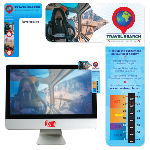 Ad Monitor Corner Display with Temperature Gauge