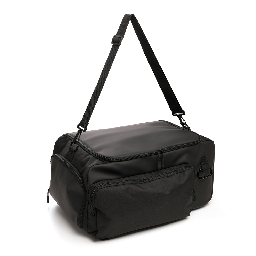 'Recycled 2-in-1 Duffle Backpack' BLACK Recycled Rucksack / Duffel Bag