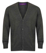 Henbury Lightweight Cotton Acrylic V Neck Cardigan
