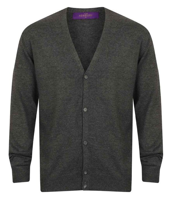 Branded Henbury Lightweight Cotton Acrylic V Neck Cardigan