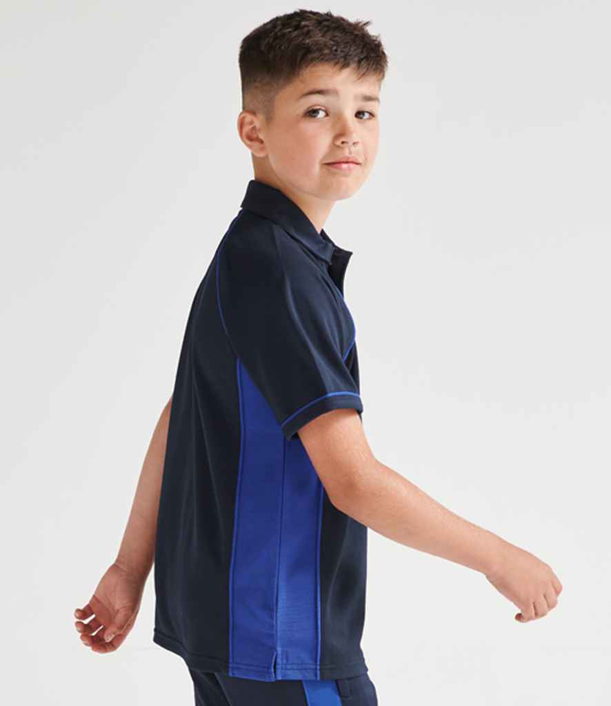 Finden + Hales Kids Performance Piped Polo Shirt Navy/Royal Blue/Royal Blue