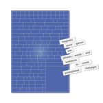 Magnet with kisscuts of words