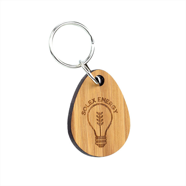 Bamboo Keyrings in Bespoke Shapes, Single Sided