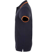SOL'S Pasadena Tipped Cotton Piqué Polo Shirt French Navy/Neon Orange