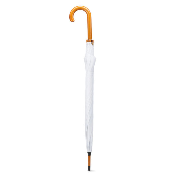 23 inch umbrella with Wooden Handle White