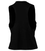 Bella Ladies Racer Back Cropped Tank Top Black
