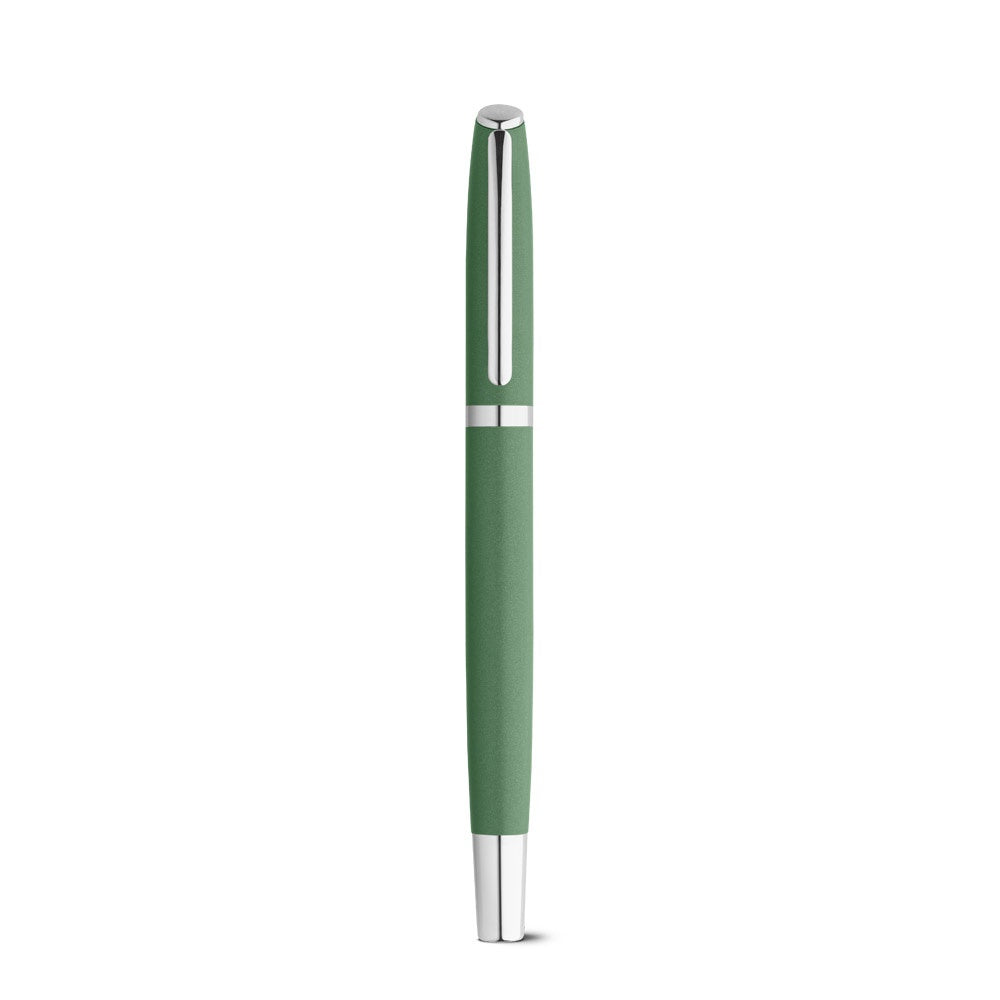 RE-LANDO-SET. Roller and ball pen set with 100% recycled aluminium body