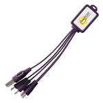 PURPLE TUCKER 3-IN-1 CHARGER WITH TYPE C / USB A