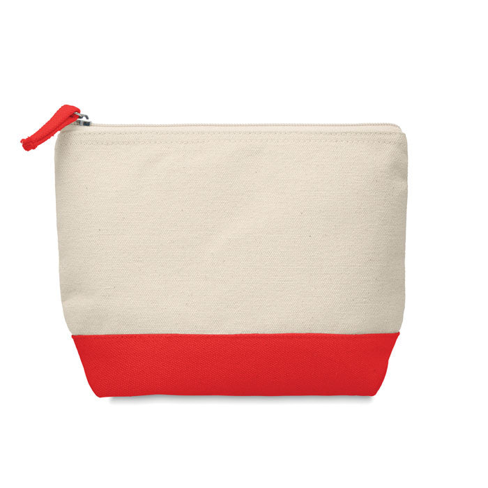 Branded Bicolour cotton cosmetic bag