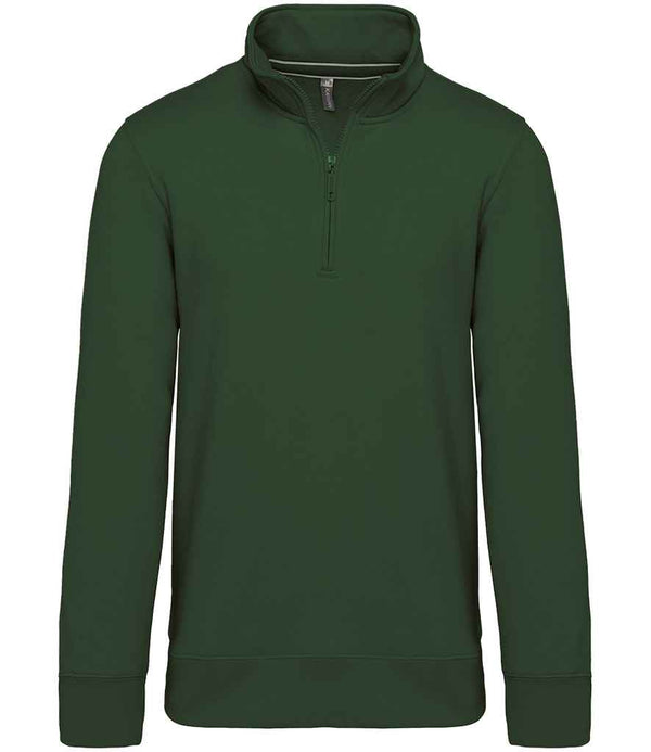 Kariban Zip Neck Sweatshirt Forest Green