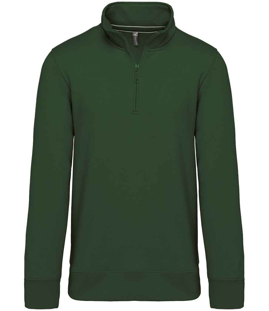 Kariban Zip Neck Sweatshirt Forest Green
